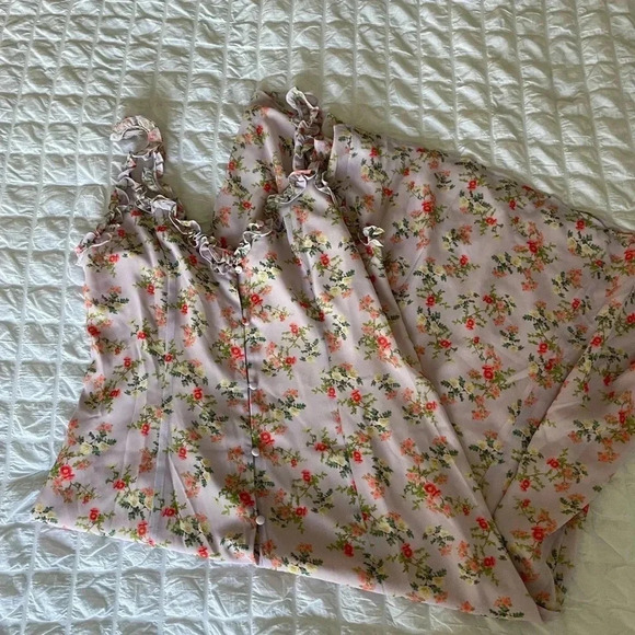 Lovers + Friends floral sun Room ruffle button down midi dress - Picture 4 of 12